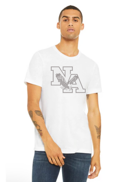 Adult Unisex Super Soft White Muted Logo Short Sleeve Graphic Tee