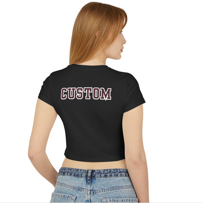 Women's Choose your Graphic Baby Tee with Customized Back