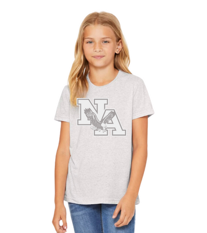 Youth Super Soft White Muted Logo Short Sleeve Graphic Tee