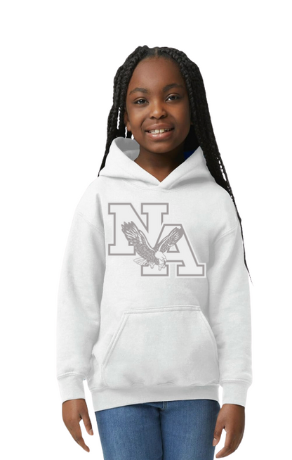 Youth White Muted Logo Graphic Hoodie