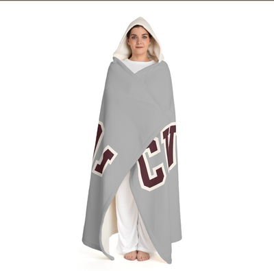 Columbus Academy Hooded Sherpa Fleece Blanket - CUSTOMIZED
