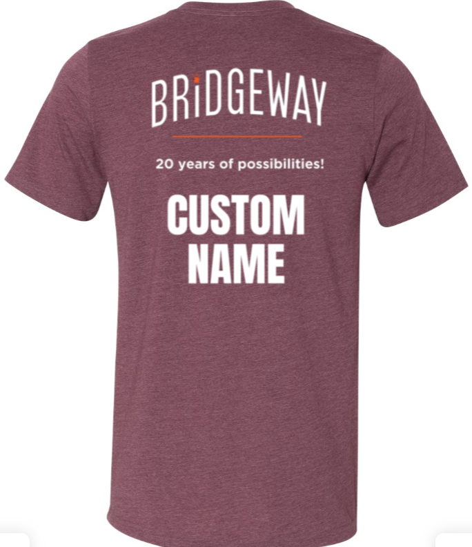 Adult Unisex Choose your Graphic Short Sleeve Tee with Customized Back - Bridgeway