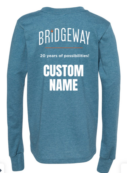 Youth Choose your Graphic Long Sleeve Tee with Customized Back - Bridgeway