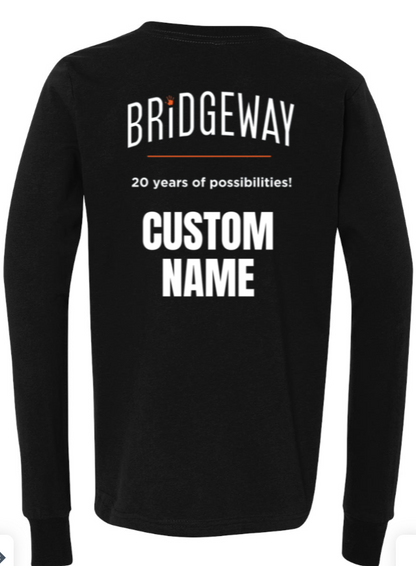 Youth Choose your Graphic Long Sleeve Tee with Customized Back - Bridgeway