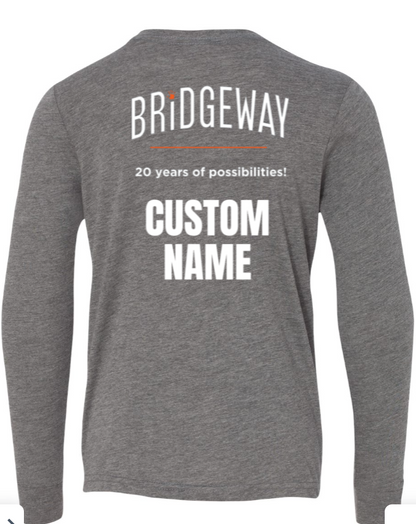 Youth Choose your Graphic Long Sleeve Tee with Customized Back - Bridgeway