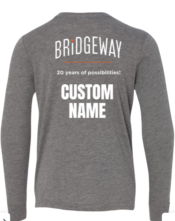 Youth Choose your Graphic Long Sleeve Tee with Customized Back - Bridgeway