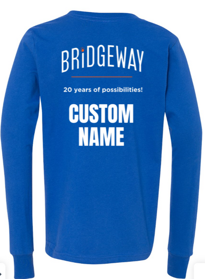 Youth Choose your Graphic Long Sleeve Tee with Customized Back - Bridgeway