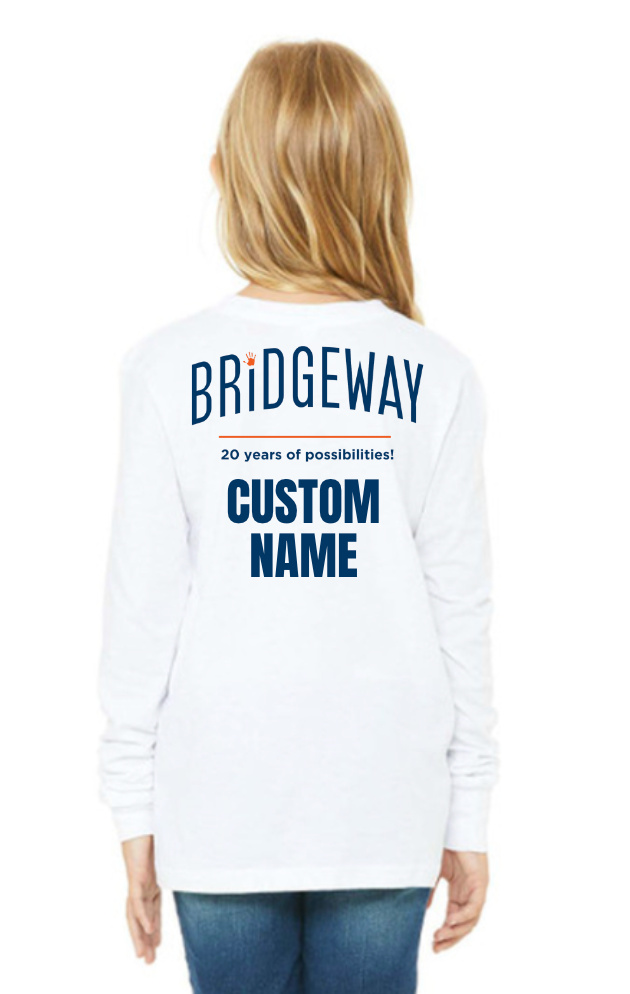 Youth Choose your Graphic Long Sleeve Tee with Customized Back - Bridgeway