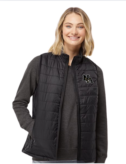 Women's Puffer Vest with Embroidered NA Logo