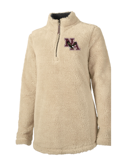 Women's Thick Brushed Fleece Quarter-Zip Pullover with Classic Logo Embroidery