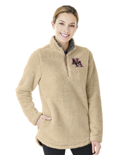 Women's Thick Brushed Fleece Quarter-Zip Pullover with Classic Logo Embroidery