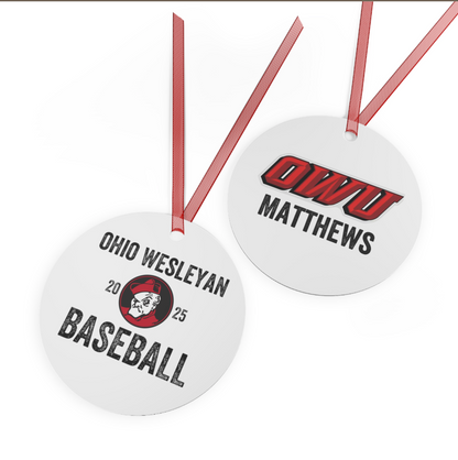 Metal Ornament - Front/Back CUSTOMIZED - Ohio Wesleyan University