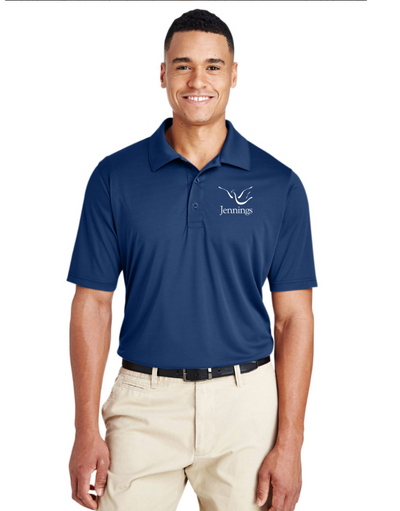 Men's Performance Pique Polo - White Jennings Logo