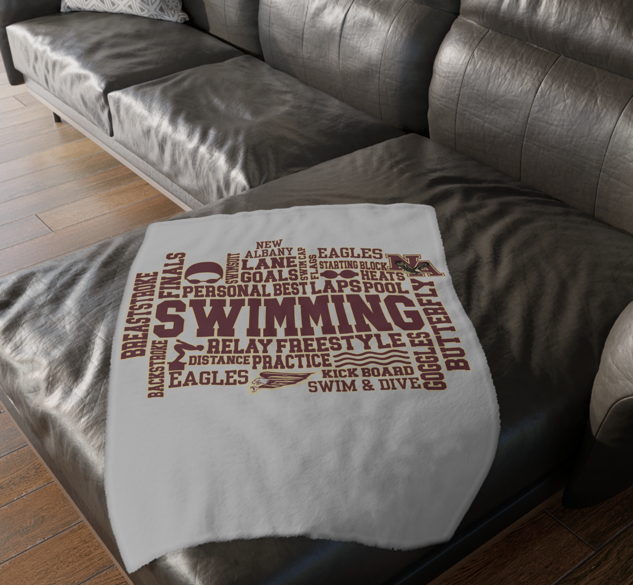 CUSTOMIZED Choose your Graphic Swim and Dive Super Soft Reversible Velveteen Microfiber Blanket (Two-sided print)