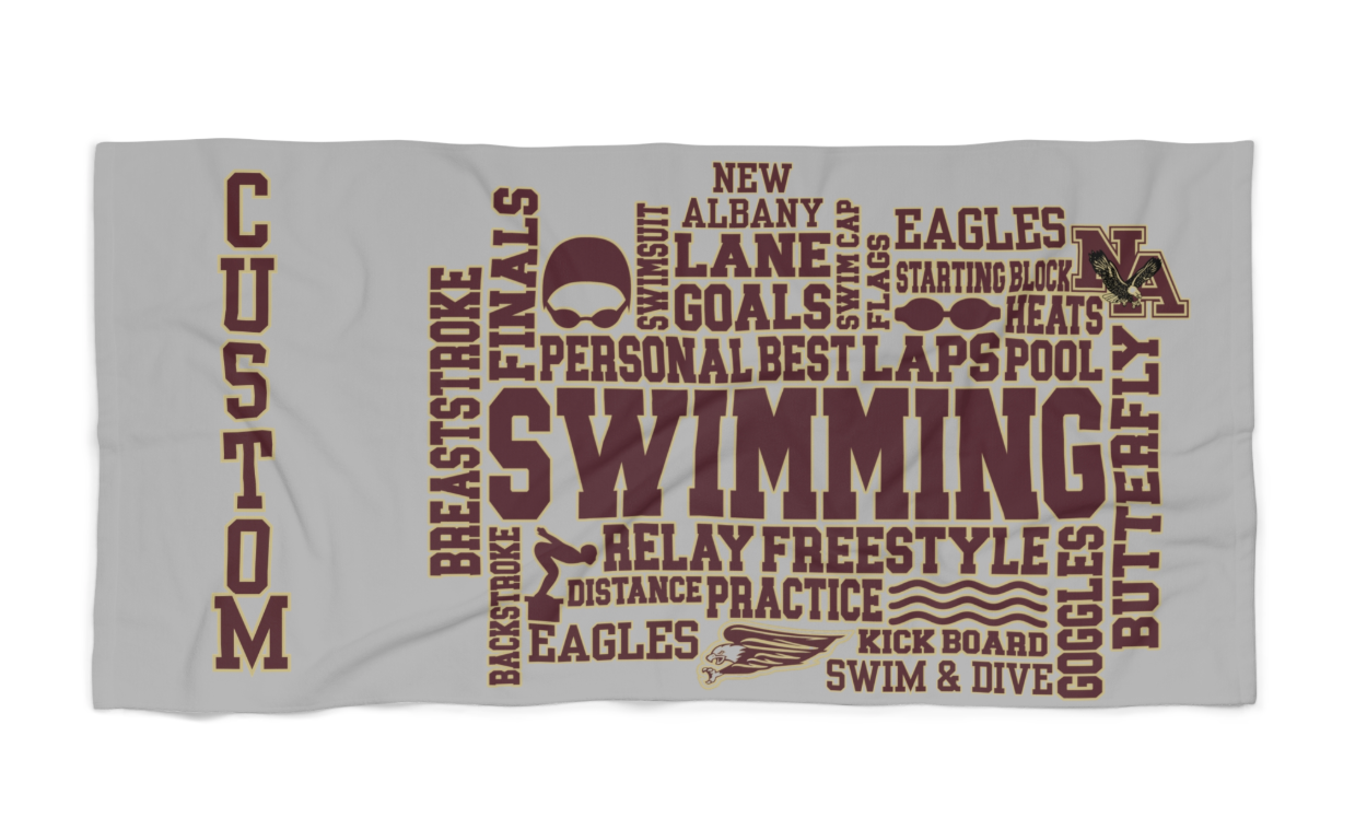 CUSTOMIZED Choose your Swim and Dive Graphic Heavyweight Beach Towel