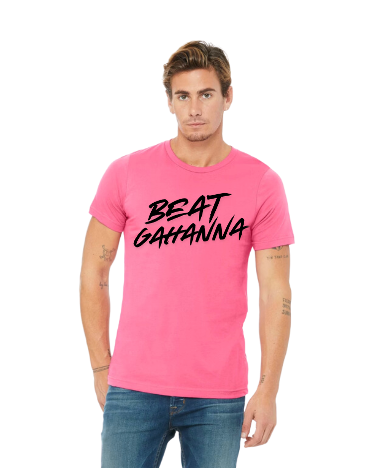 Adult Unisex BEAT GAHANNA Graphic Short Sleeve Soft Tee - Pink/Black