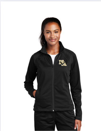 Women's Performance Raglan Sleeve Warmup Jacket with Gold Logo