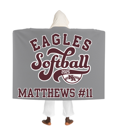 CUSTOMIZED Hooded Sherpa Fleece Blanket - SOFTBALL