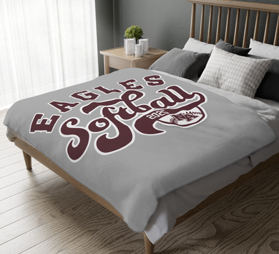 CUSTOMIZED Choose your Graphic Super Soft Reversible Velveteen Microfiber Blanket (Two-sided print) - SOFTBALL