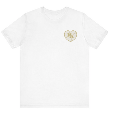 Adult Unisex Softball Heart with Customized Player Name/Number on Back