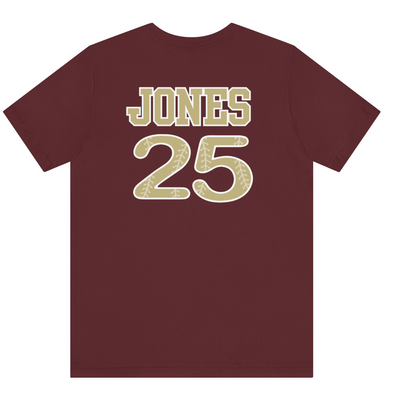 Adult Unisex Softball Heart with Customized Player Name/Number on Back