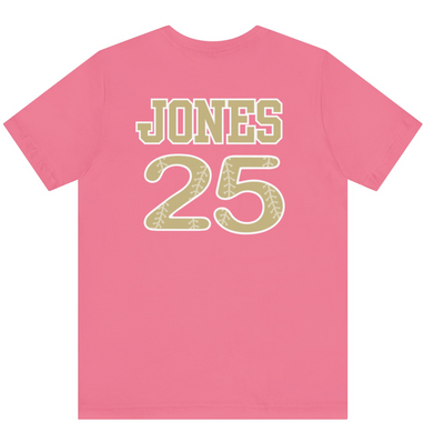 Adult Unisex Softball Heart with Customized Player Name/Number on Back