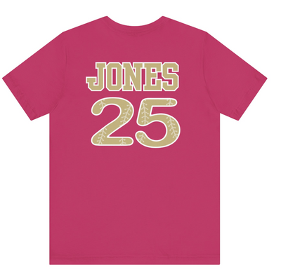 Adult Unisex Softball Heart with Customized Player Name/Number on Back