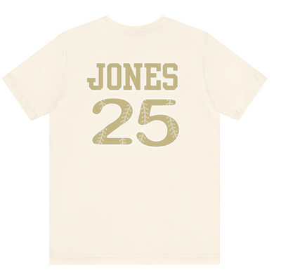 Adult Unisex Softball Heart with Customized Player Name/Number on Back