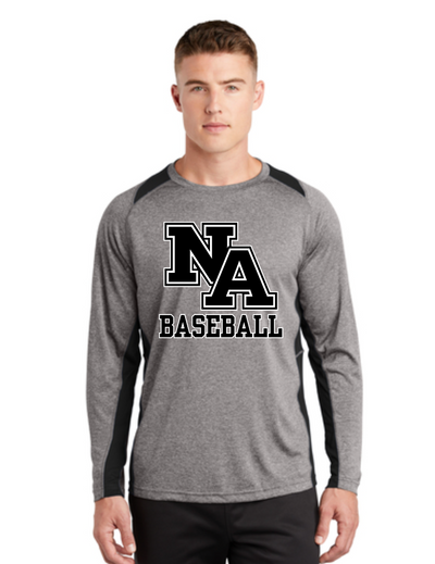 Men’s Colorblock Classic Black Logo Baseball Long Sleeve Performance Tee