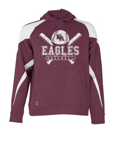 Adult Unisex Vintage Eagles Crossed Bats Colorblock Fleece Hoodie