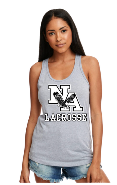 Women's Classic White Logo Lacrosse Graphic Racerback Tank
