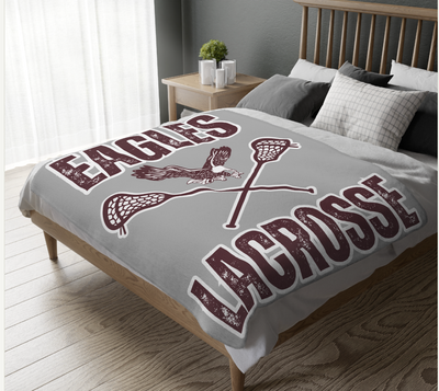 CUSTOMIZED Choose your Graphic Super Soft Reversible Velveteen Microfiber Blanket (Two-sided print) - LACROSSE