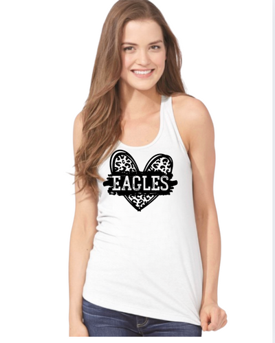 Women's Eagles Animal Print Heart Graphic Racerback Tank
