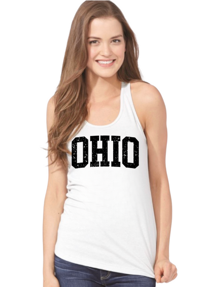 Women's Distressed Ohio Graphic Racerback Tank
