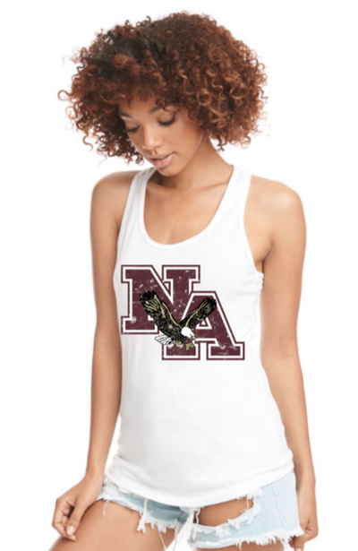 Women's Vintage Distressed Maroon Logo Graphic Racerback Tank