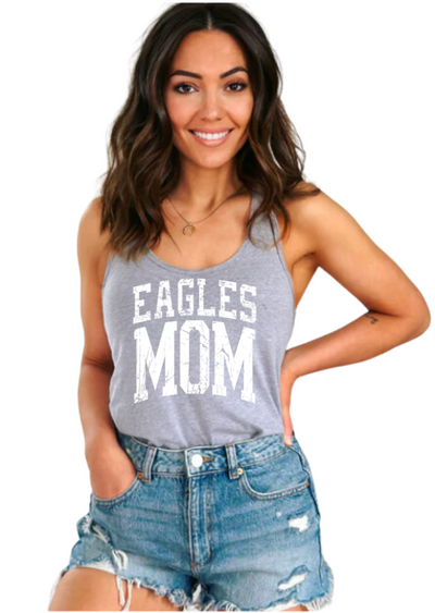 Women's Distressed Eagles Mom Racerback Tank