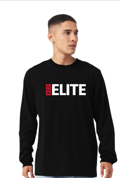 Adult Unisex REP Elite Logo Graphic Long Sleeve Soft Tee - Black