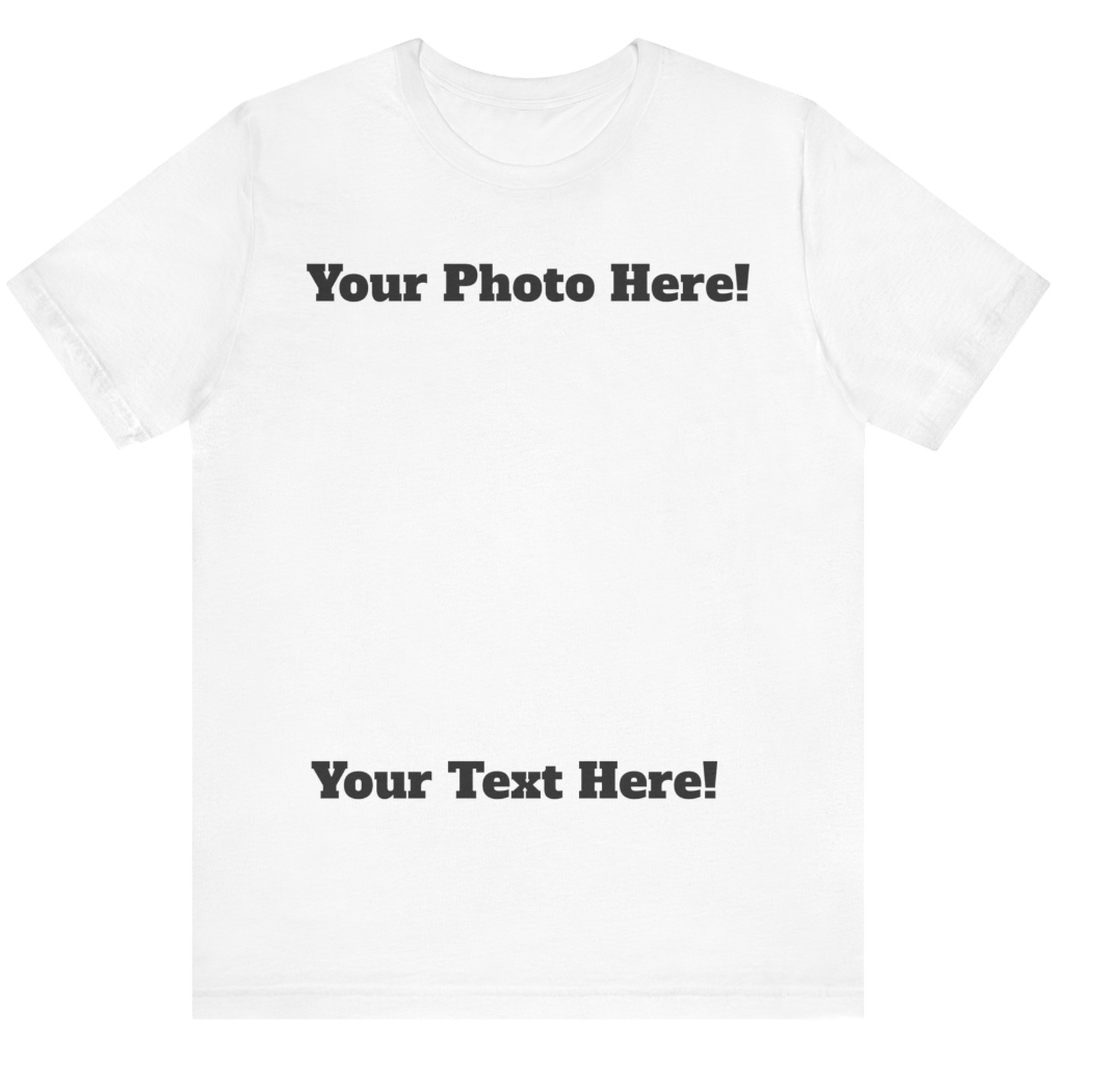 Adult Unisex CUSTOM PHOTO Short Sleeve Soft Tee