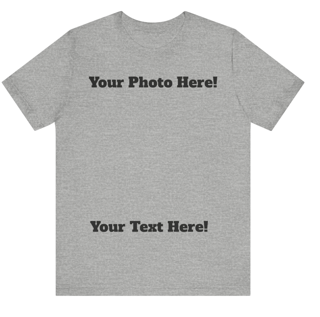 Adult Unisex CUSTOM PHOTO Short Sleeve Soft Tee