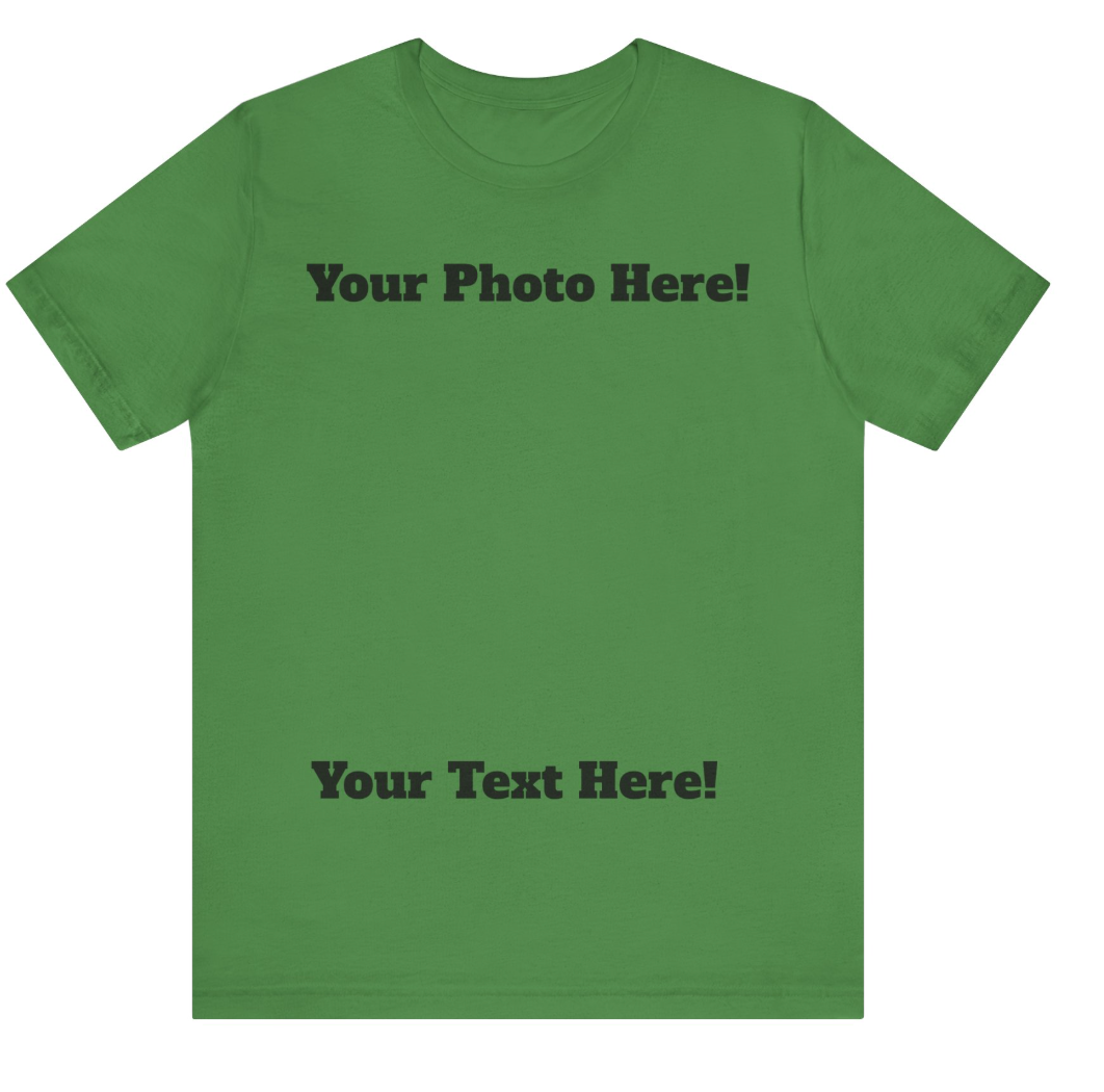 Adult Unisex CUSTOM PHOTO Short Sleeve Soft Tee