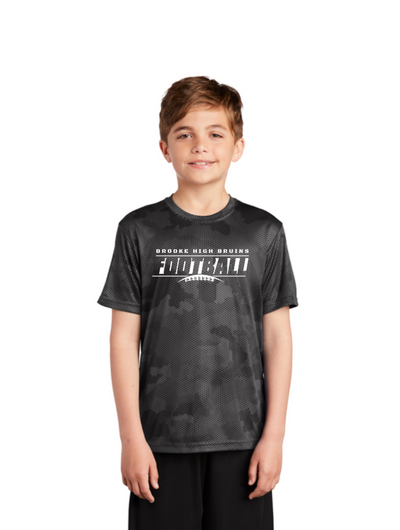 Youth Brooke High Bruins Goal Line Graphic Short Sleeve Camo Competitor Performance Tee