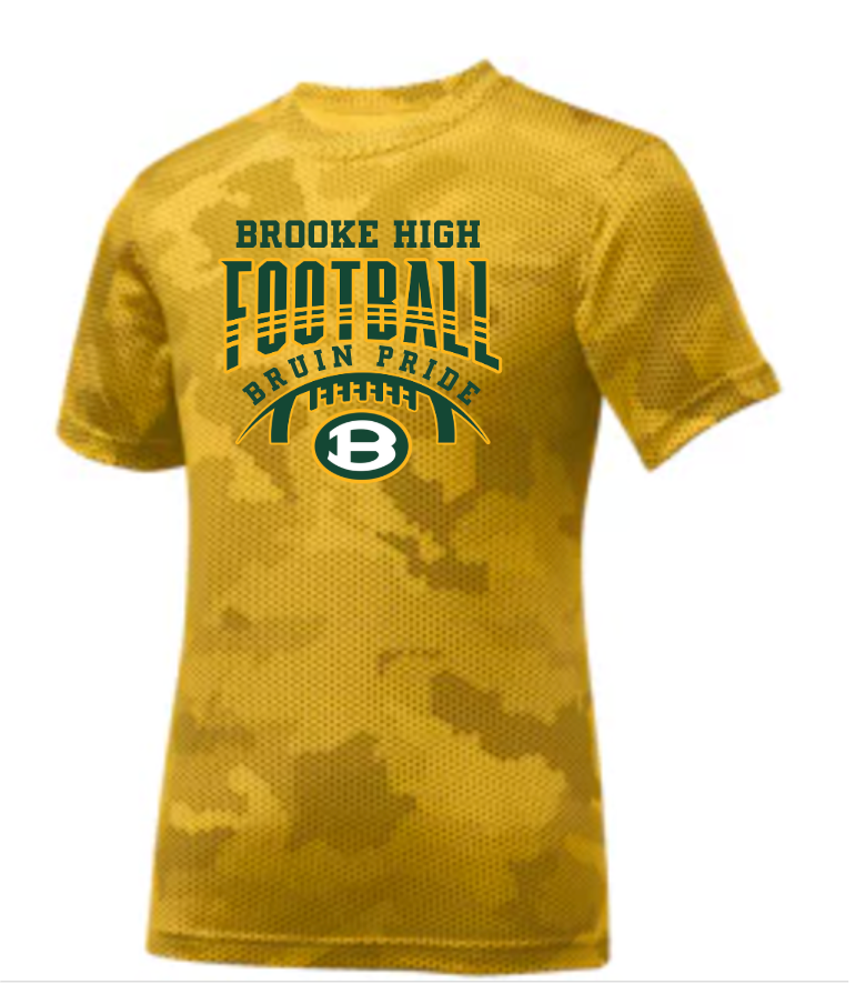Youth Bruin Pride Football Graphic Short Sleeve Camo Competitor Performance Tee
