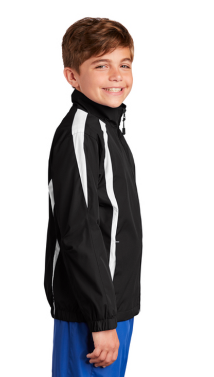 Youth Colorblock Windbreaker Jacket with Gold Logo