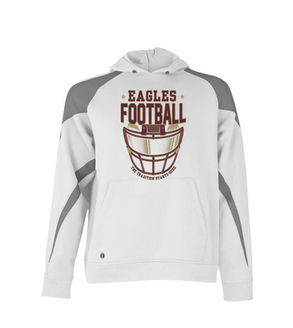 Adult Unisex Eagles Maroon Hype Helmet Graphic Holloway Colorblock Fleece Hoodie