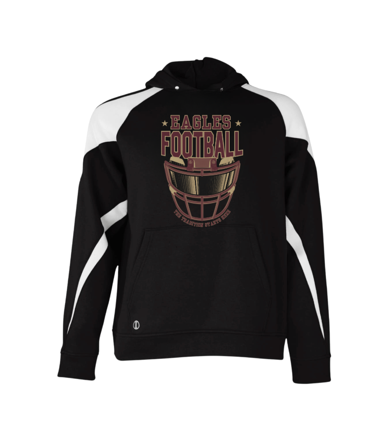 Adult Unisex Eagles Maroon Hype Helmet Graphic Holloway Colorblock Fleece Hoodie