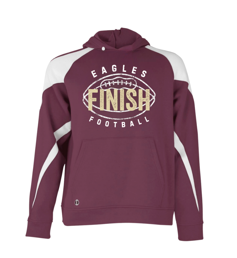 Adult Unisex Football Finish Vintage Graphic Holloway Colorblock Fleece Hoodie