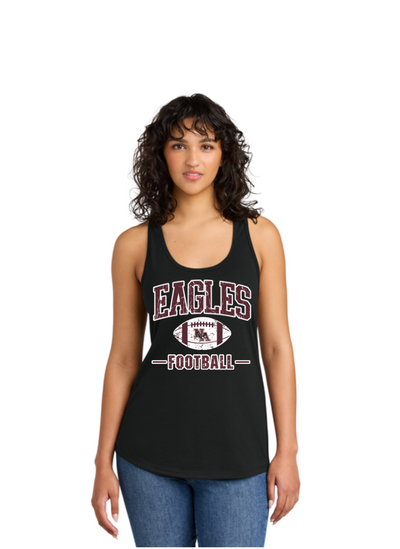 Women's Eagles Football Vintage Distressed Graphic Racerback Tank