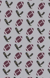 Youth Grey Pajama Pants with Allover New Albany Football Eagle Print