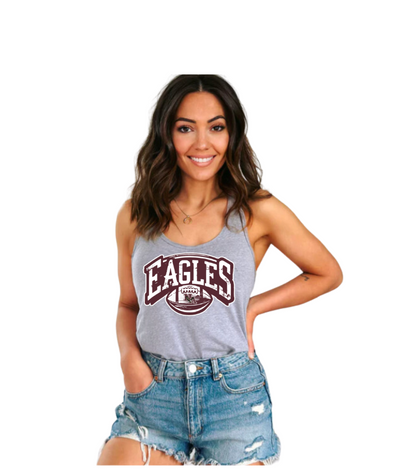 Women's Eagles Football Motion Graphic Racerback Tank