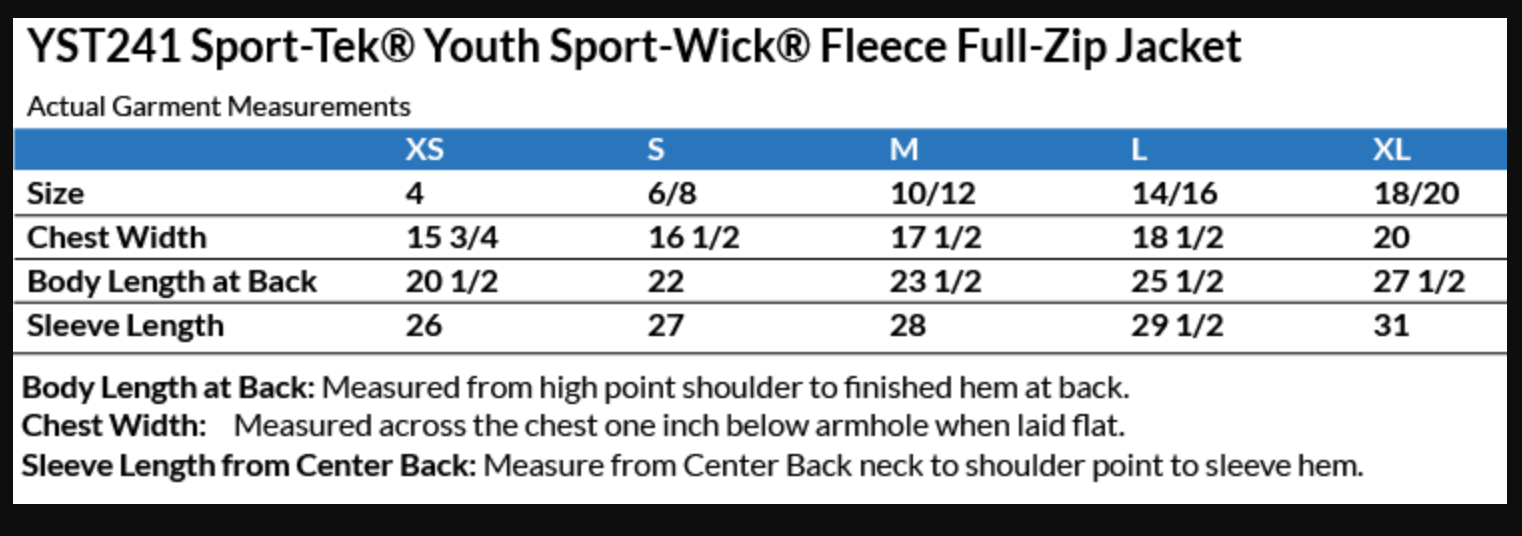 Youth Columbus Academy Vikings Football Sport-Tek Fleece Full-Zip Jacket